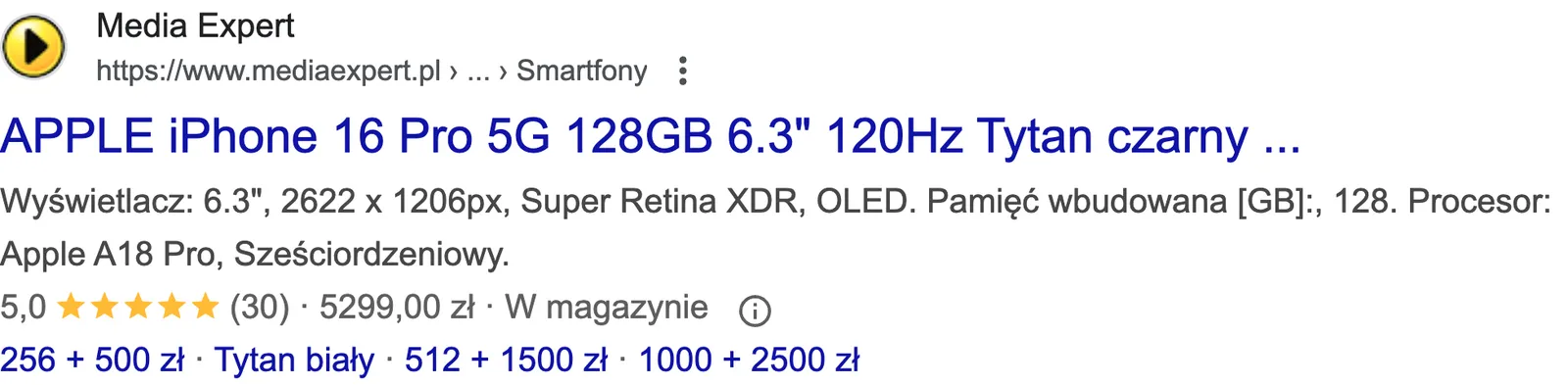 Testowanie kodu za pomocą Rich Results Test