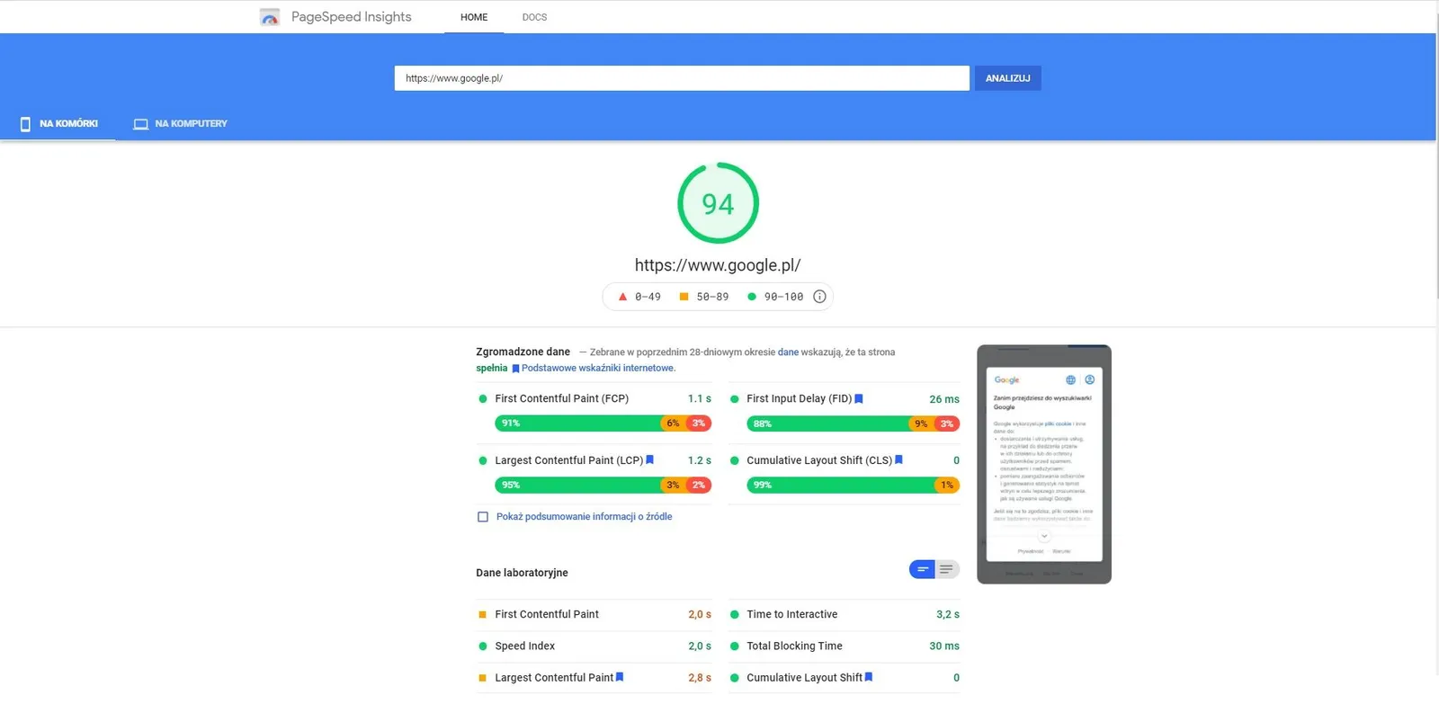 PageSpeed
