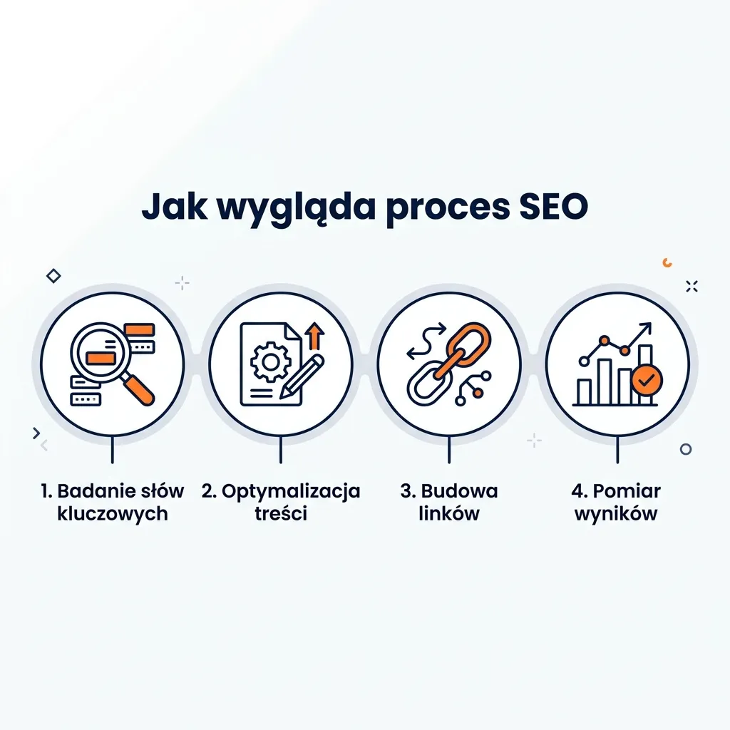 Infografika procesu SEO wygenerowana przez Nano Banana 2