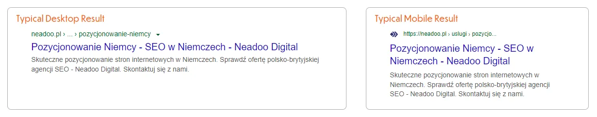 Sprawdzenie wyglądu Meta Title w SERP